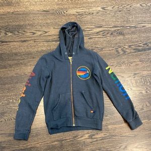 Aviator Nation Kids Austin Zip Hoodie I’m Vintage Charcol